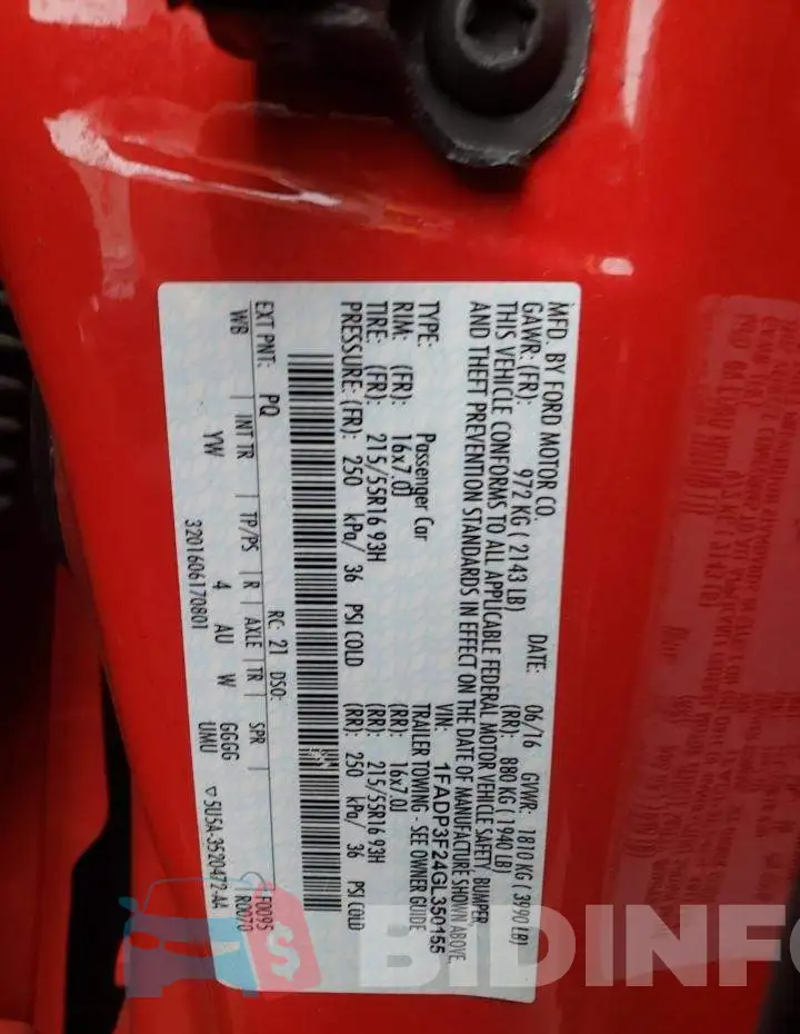 1FADP3F24GL350155 Photo# 10