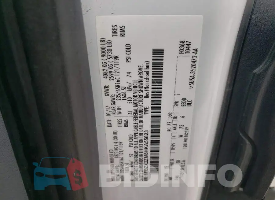 1FBZX2ZM8HKA55823 Photo# 10