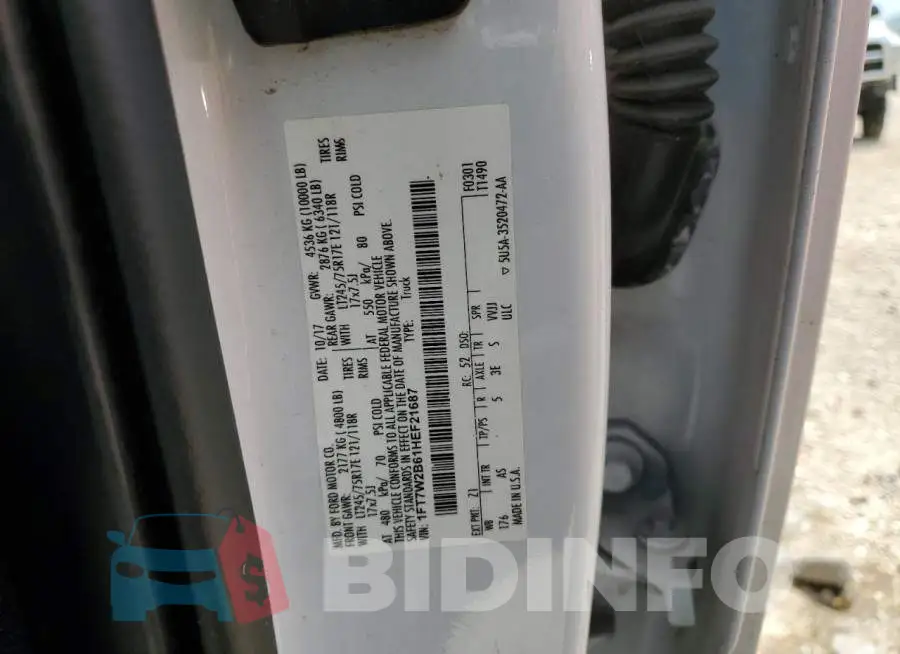 1FT7W2B61HEF21687 Photo# 10