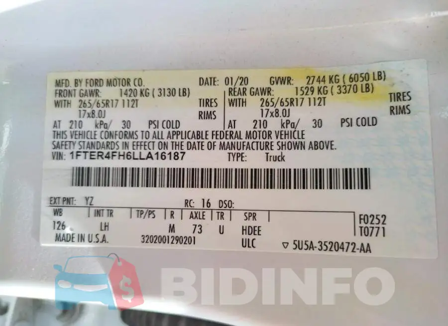 1FTER4FH6LLA16187 Photo# 10