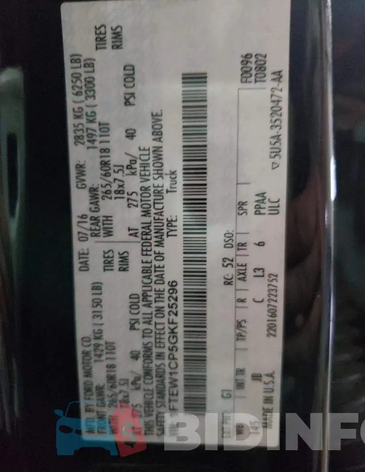 1FTEW1CP5GKF25296 Photo# 10