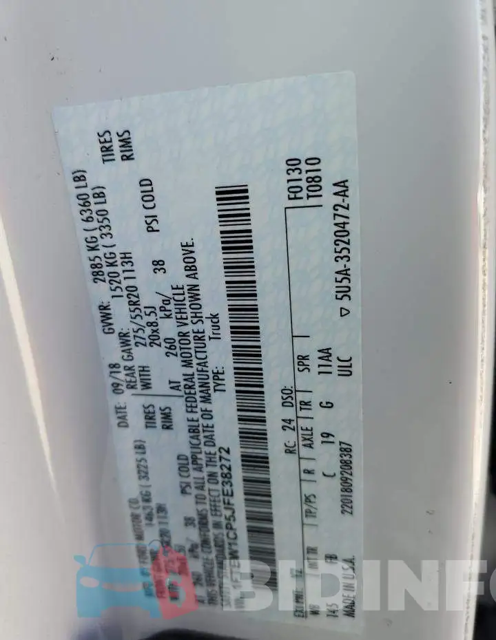 1FTEW1CP5JFE38272 Photo# 10