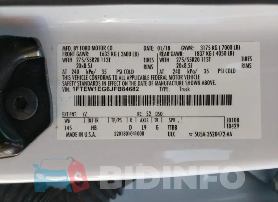 1FTEW1EG6JFB84682 Photo# 10