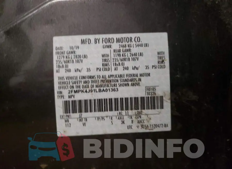 2FMPK4J91LBA01363 Photo# 10