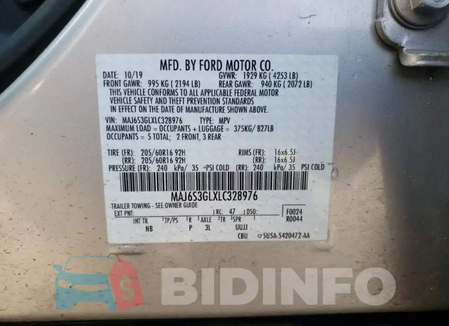MAJ6S3GLXLC328976 Photo# 10