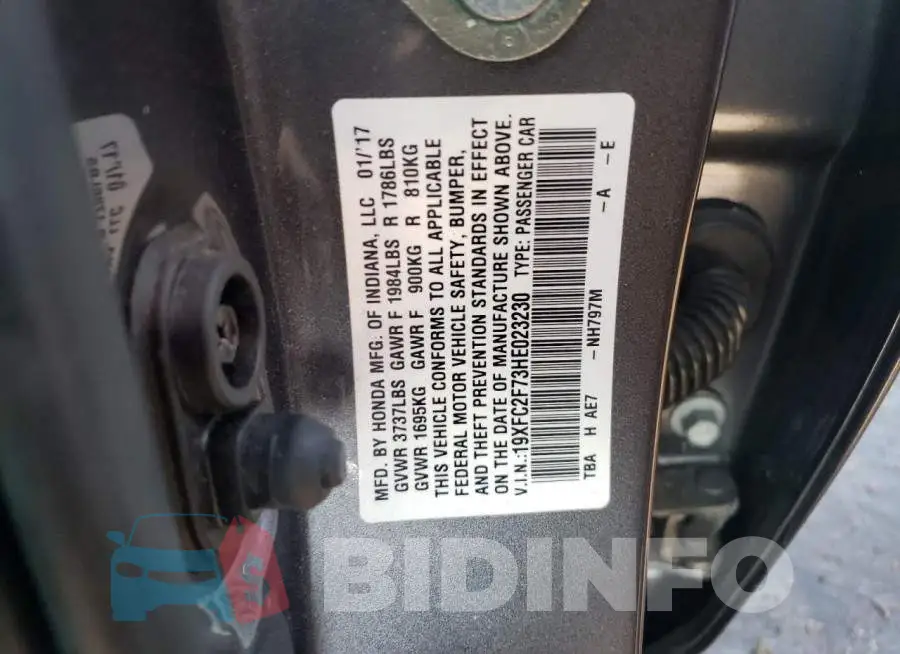 19XFC2F73HE023230 Photo# 10