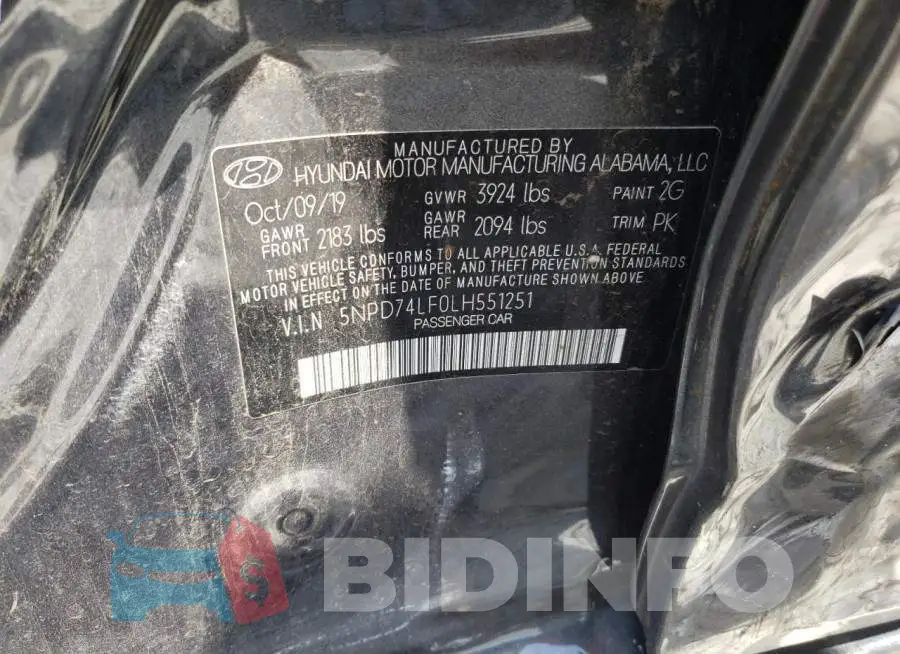 5NPD74LF0LH551251 Photo# 10