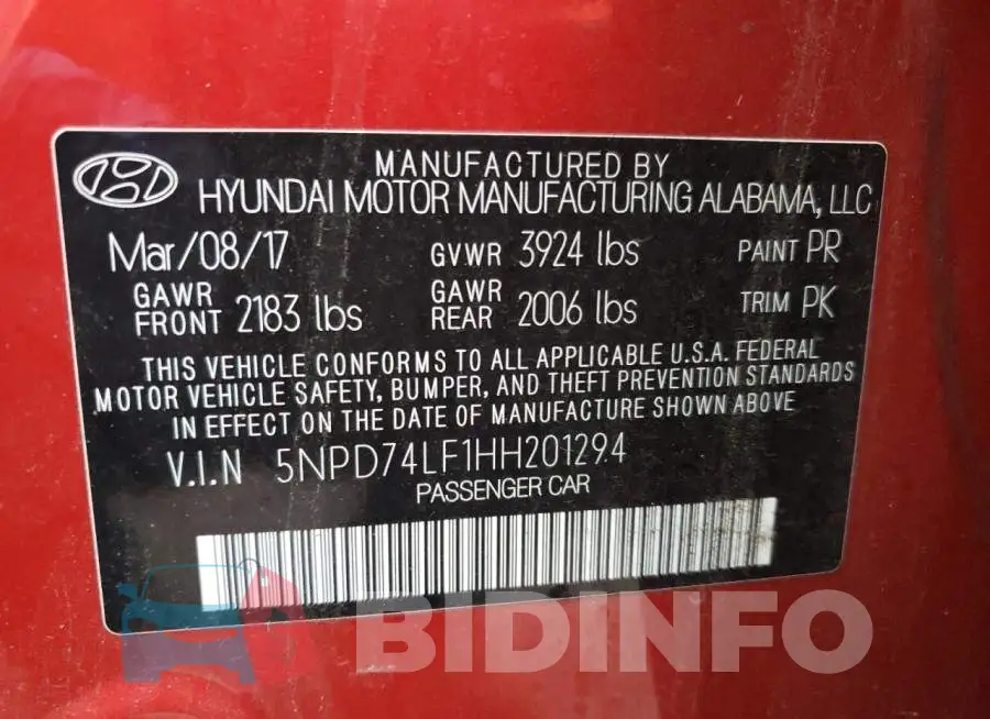 5NPD74LF1HH201294 Photo# 10