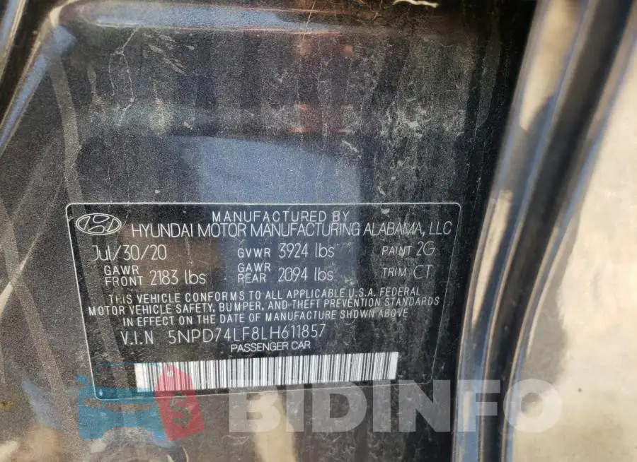 5NPD74LF8LH611857 Photo# 10