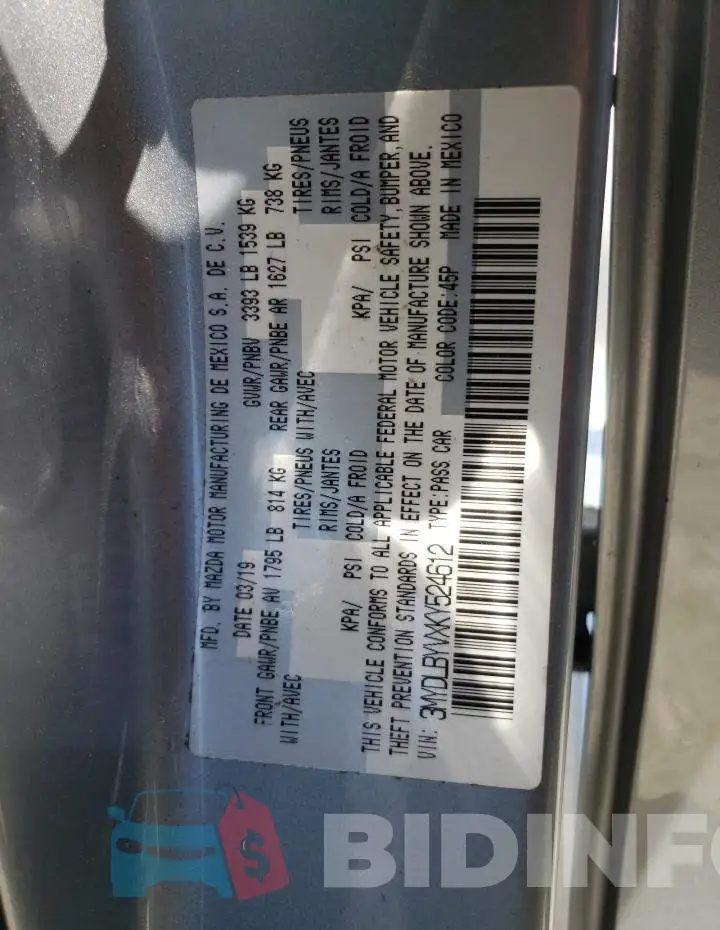3MYDLBYVXKY524612 Photo# 9