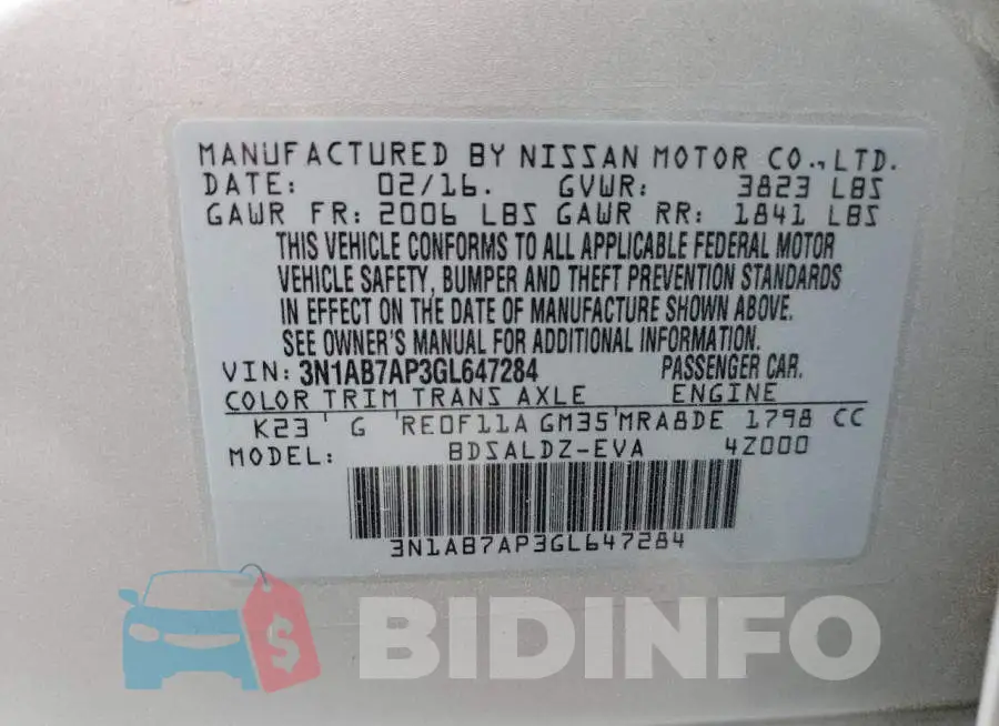 3N1AB7AP3GL647284 Photo# 10