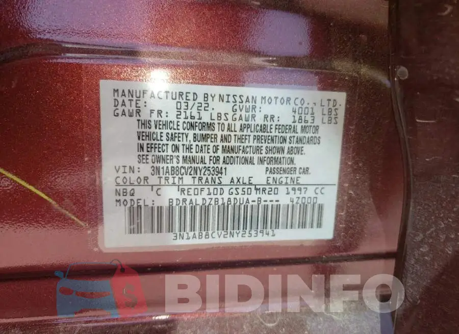 3N1AB8CV2NY253941 Photo# 10