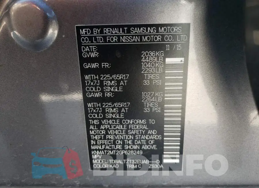 KNMAT2MT2GP628249 Photo# 10