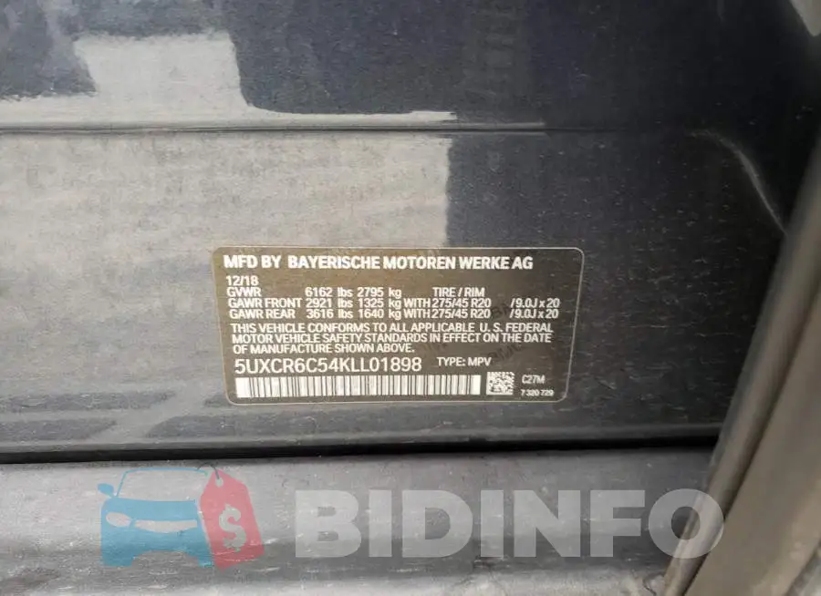 5UXCR6C54KLL01898 Photo# 10