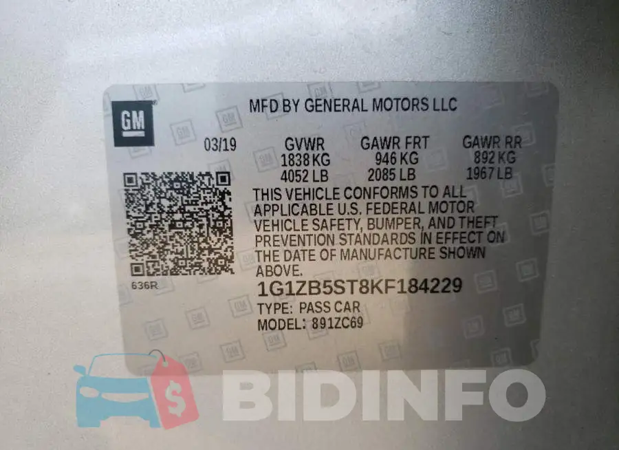 1G1ZB5ST8KF184229 Photo# 10