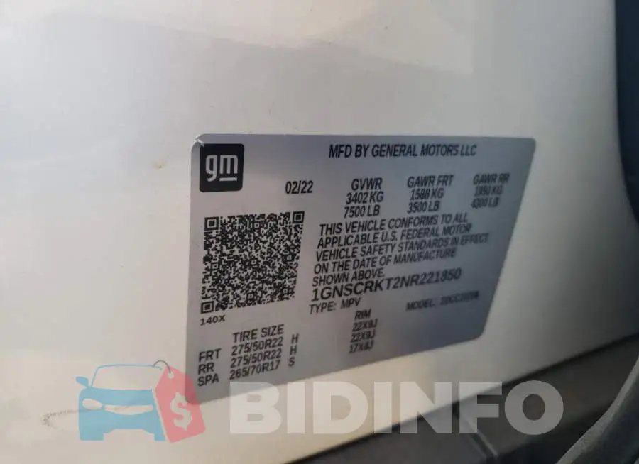 1GNSCRKT2NR221850 Photo# 10