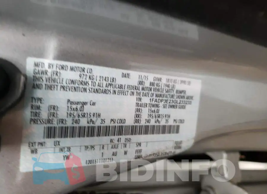 1FADP3E23GL233233 Photo# 10