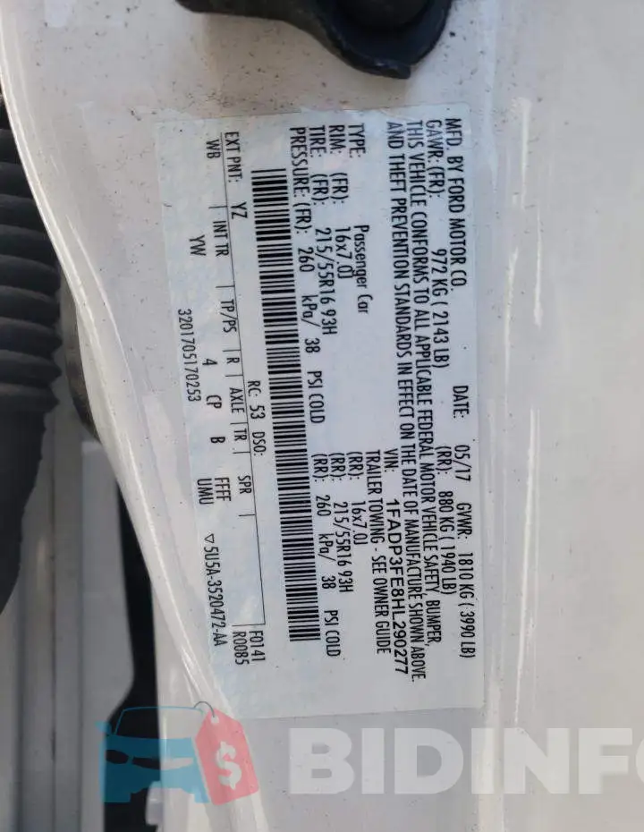 1FADP3FE8HL290277 Photo# 10