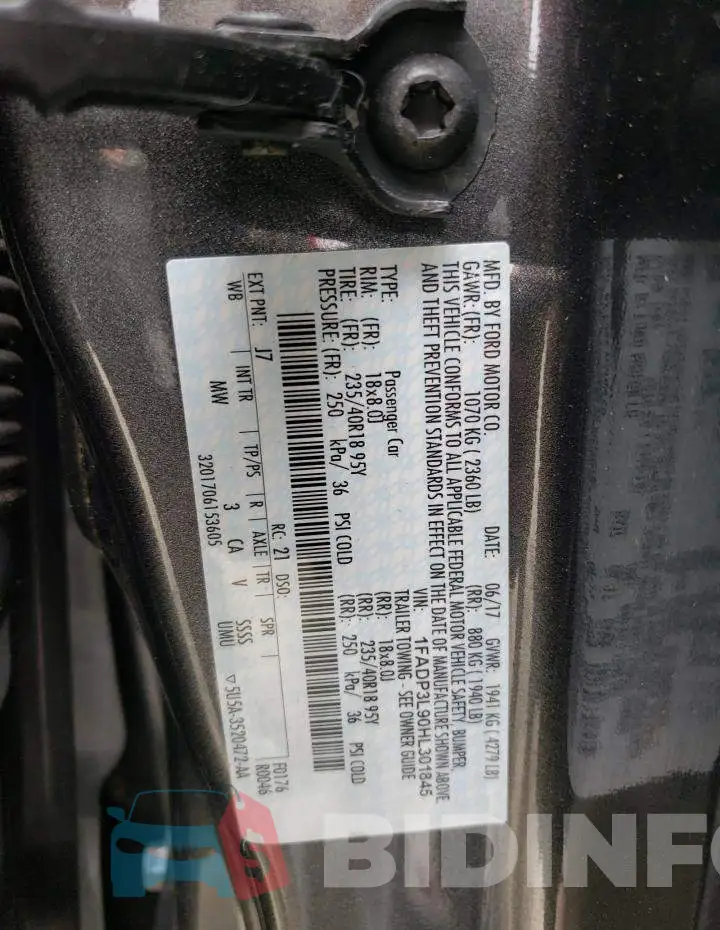 1FADP3L90HL301845 Photo# 10