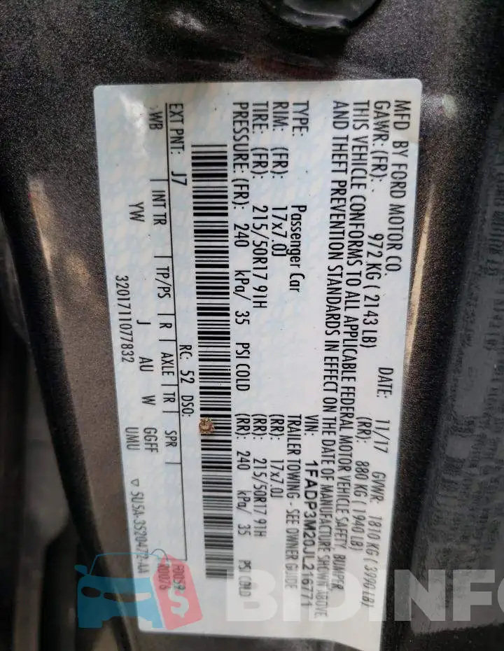 1FADP3M20JL216771 Photo# 10
