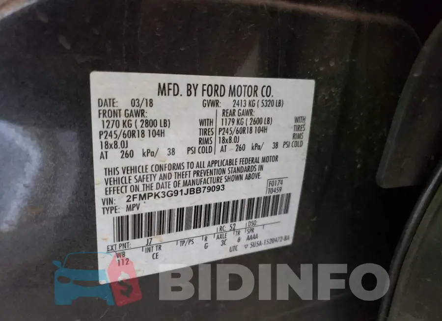 2FMPK3G91JBB79093 Photo# 10