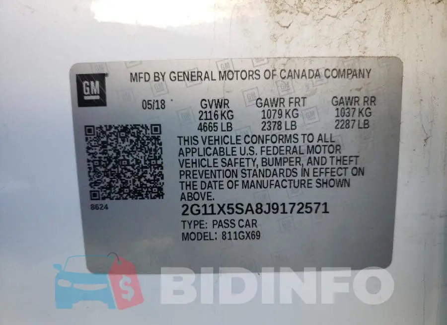 2G11X5SA8J9172571 Photo# 10