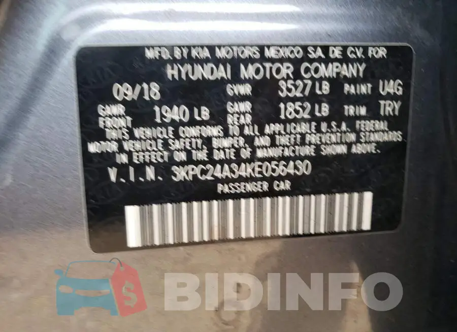 3KPC24A34KE056430 Photo# 10