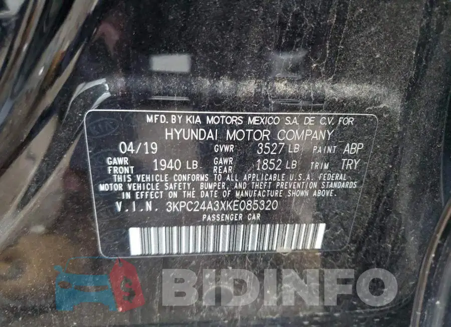 3KPC24A3XKE085320 Photo# 10