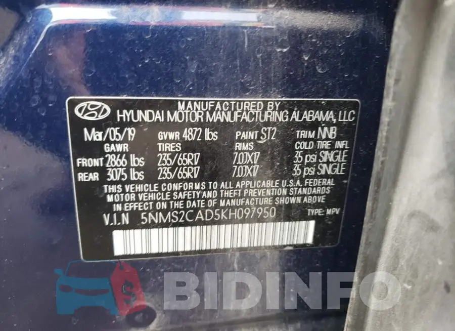 5NMS2CAD5KH097950 Photo# 10