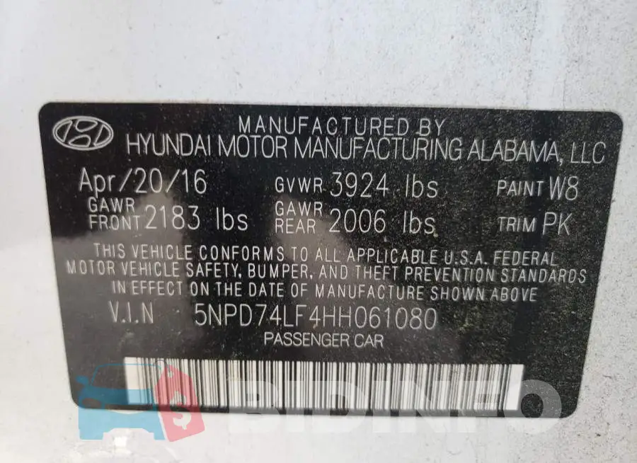 5NPD74LF4HH061080 Photo# 10