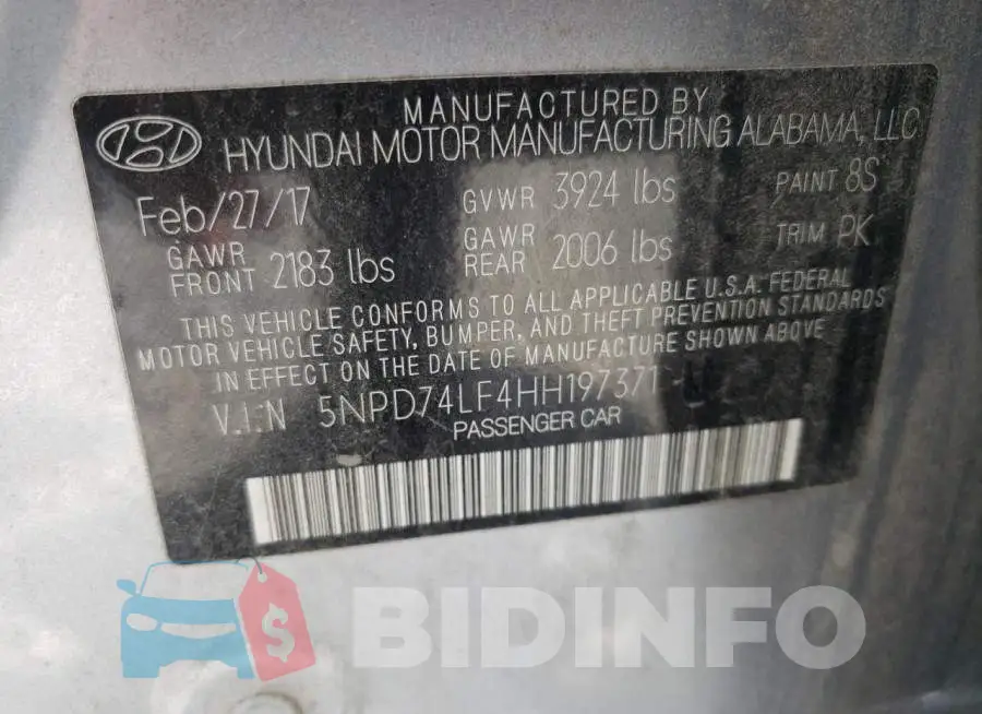 5NPD74LF4HH197371 Photo# 10