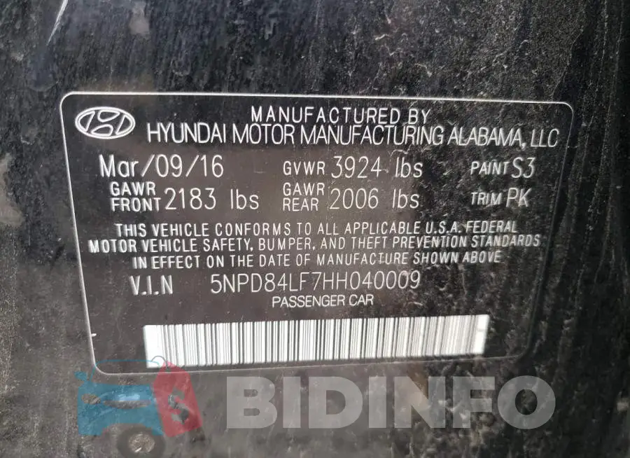 5NPD84LF7HH040009 Photo# 10