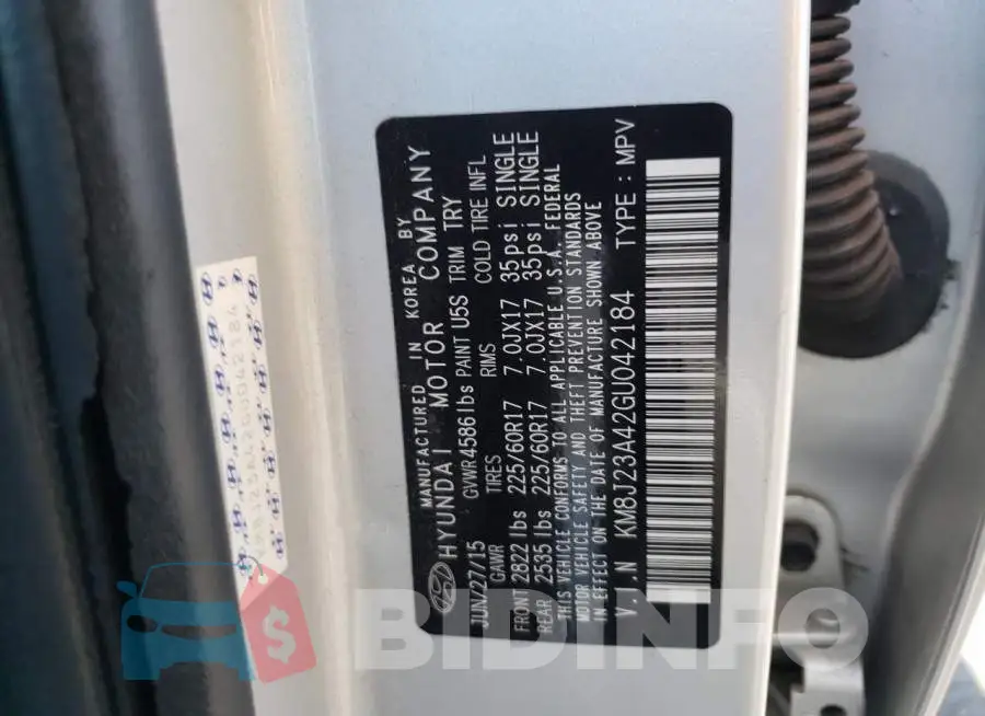 KM8J23A42GU042184 Photo# 10