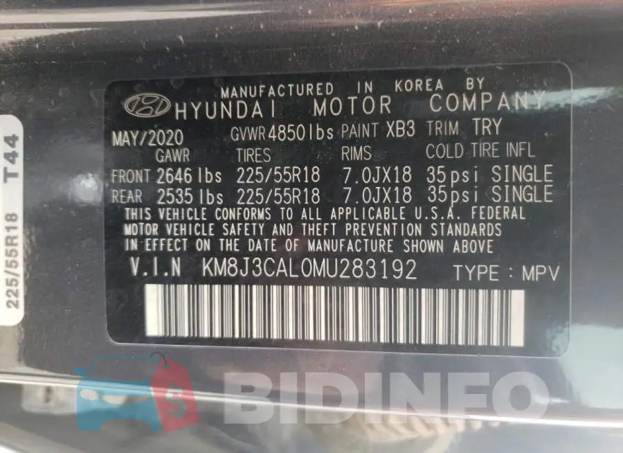 KM8J3CAL0MU283192 Photo# 10