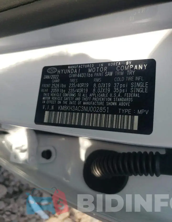 KM8KH3AC3NU002851 Photo# 10