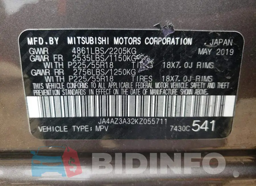 JA4AZ3A32KZ055711 Photo# 10