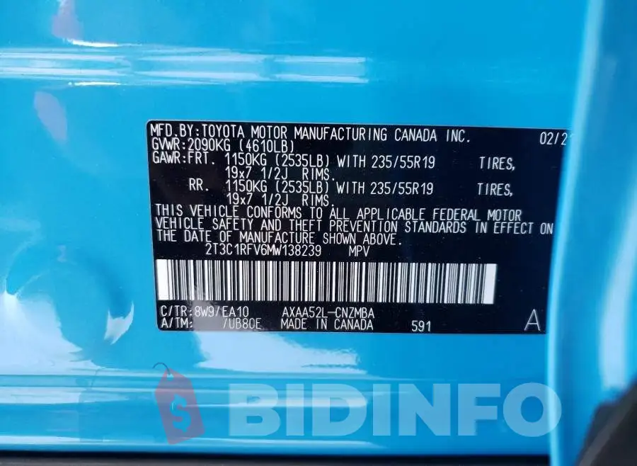 2T3C1RFV6MW138239 Photo# 10
