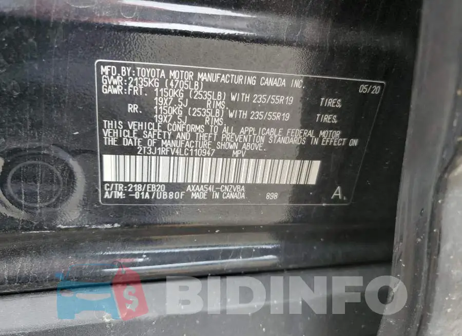 2T3J1RFV4LC110947 Photo# 10