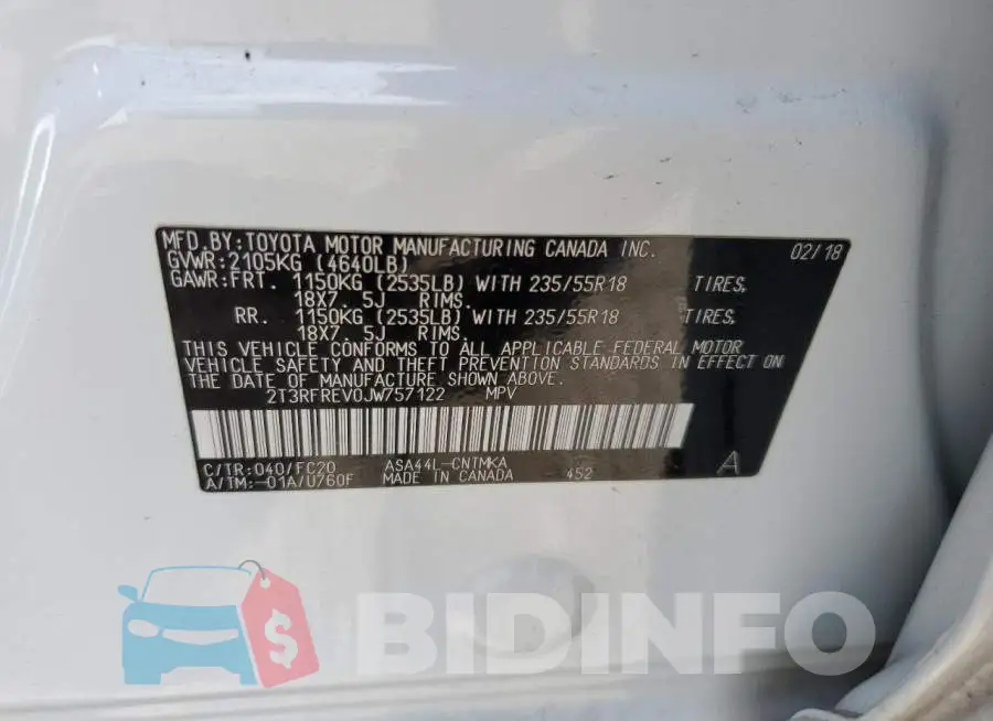 2T3RFREV0JW757122 Photo# 10