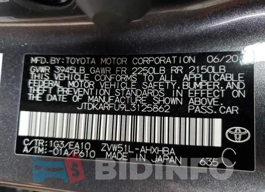 JTDKARFU9L3125862 Photo# 10