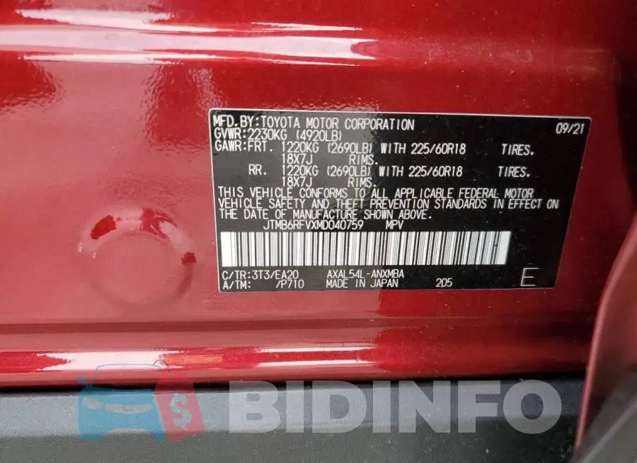JTMB6RFVXMD040759 Photo# 10