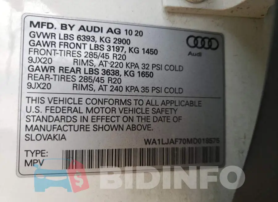WA1LJAF70MD018575 Photo# 10
