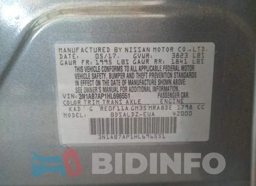 3N1AB7AP1HL696551 Photo# 10