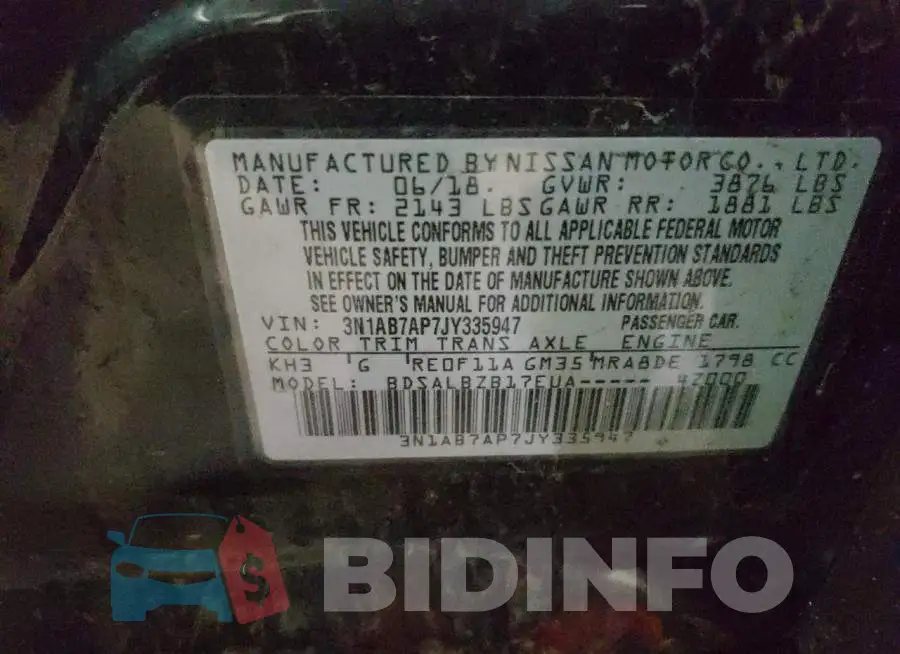 3N1AB7AP7JY335947 Photo# 10