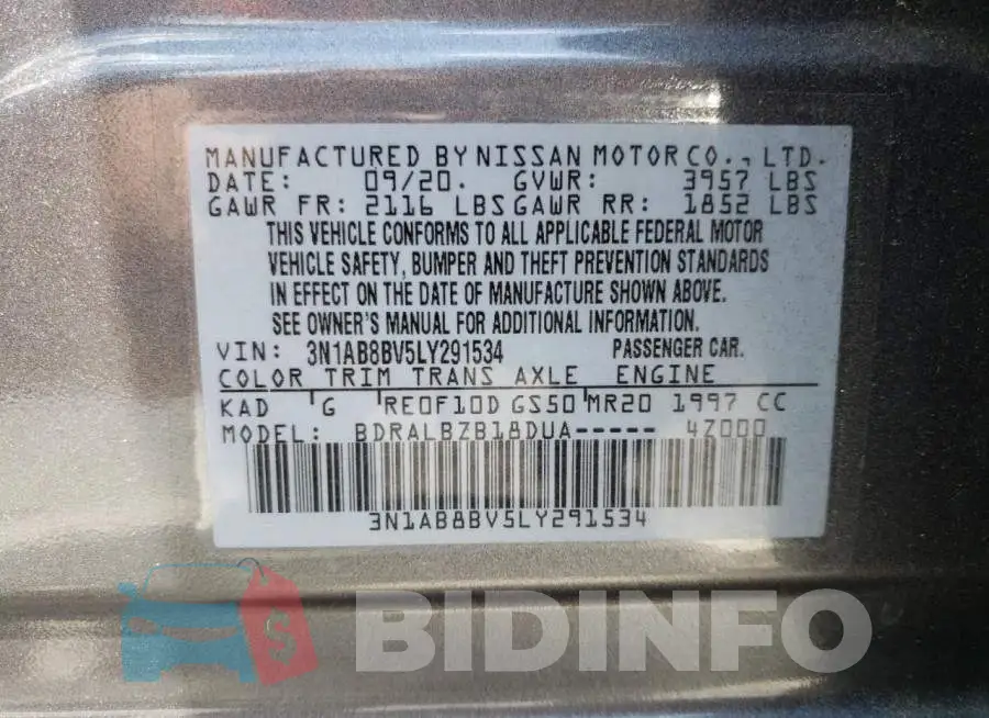 3N1AB8BV5LY291534 Photo# 10