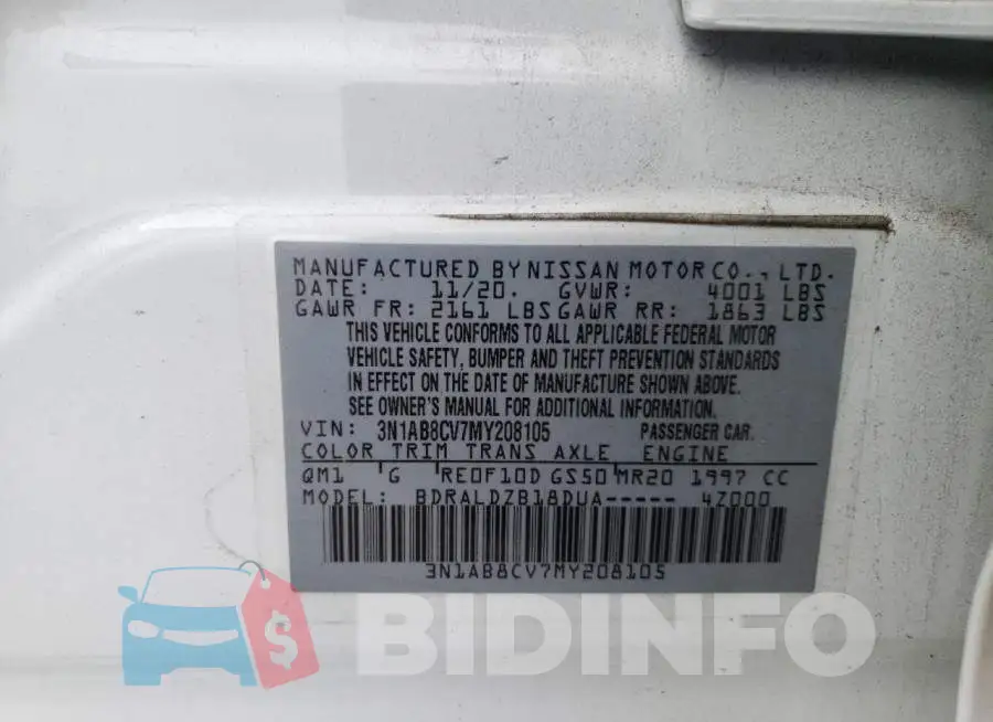 3N1AB8CV7MY208105 Photo# 10