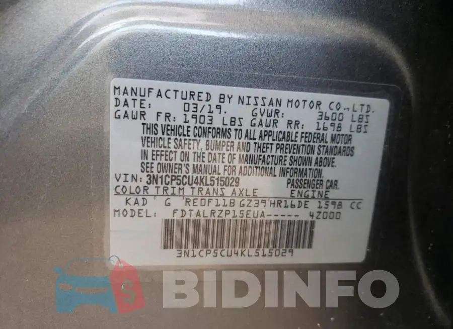 3N1CP5CU4KL515029 Photo# 10