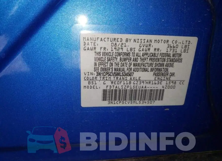 3N1CP5CV5ML534507 Photo# 10