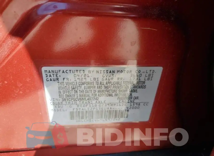 3N1CP5CV6ML497242 Photo# 10