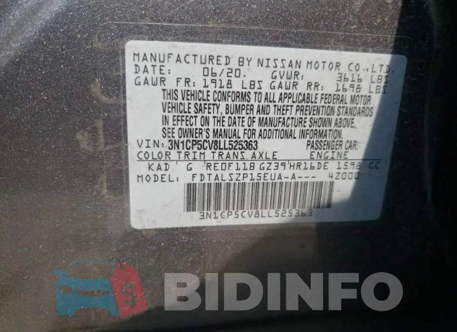 3N1CP5CV8LL525363 Photo# 10